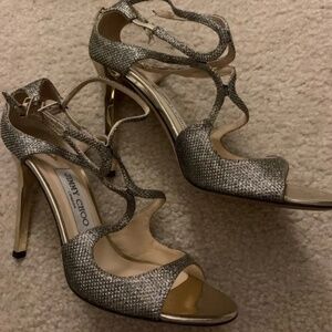 Jimmy Choo Glitter Cloth Heels